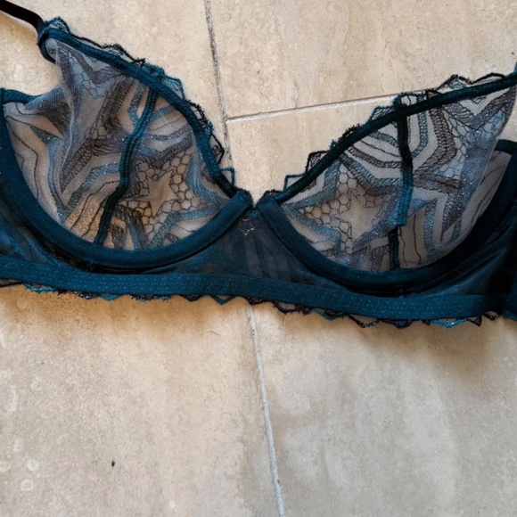 Savage X Fenty Women's Shining Strap Embroidered Unlined Demi Bra 32 C - Picture 10 of 10